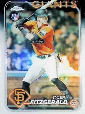 2024 TOPPS CHROME REFRACTOR #131 TYLER FITZGERALD ROOKIE CARD SF GIANTS