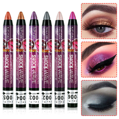 2 In 1 Glitter Eyeshadow Stick Eye Shadow Pen Shimmer Lipstick Crayon Pencil 1 - Picture 4 of 45