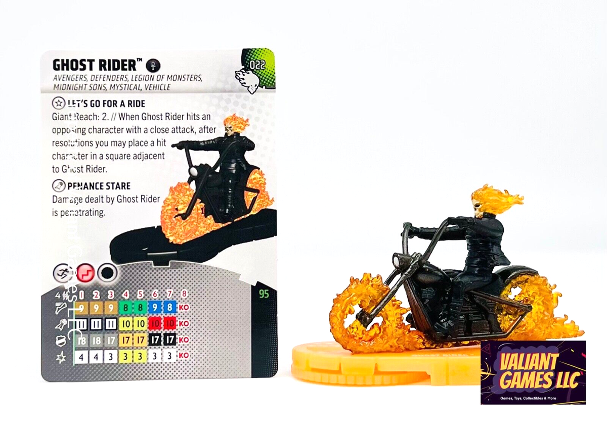 Marvel Heroclix Ghost Rider #022 w/ Card Wheels of Vengeance Set