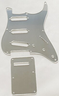 Guitar Pickguard For US Fender 57' 8 Screws Stratocaster+Backplate Silver Mirror