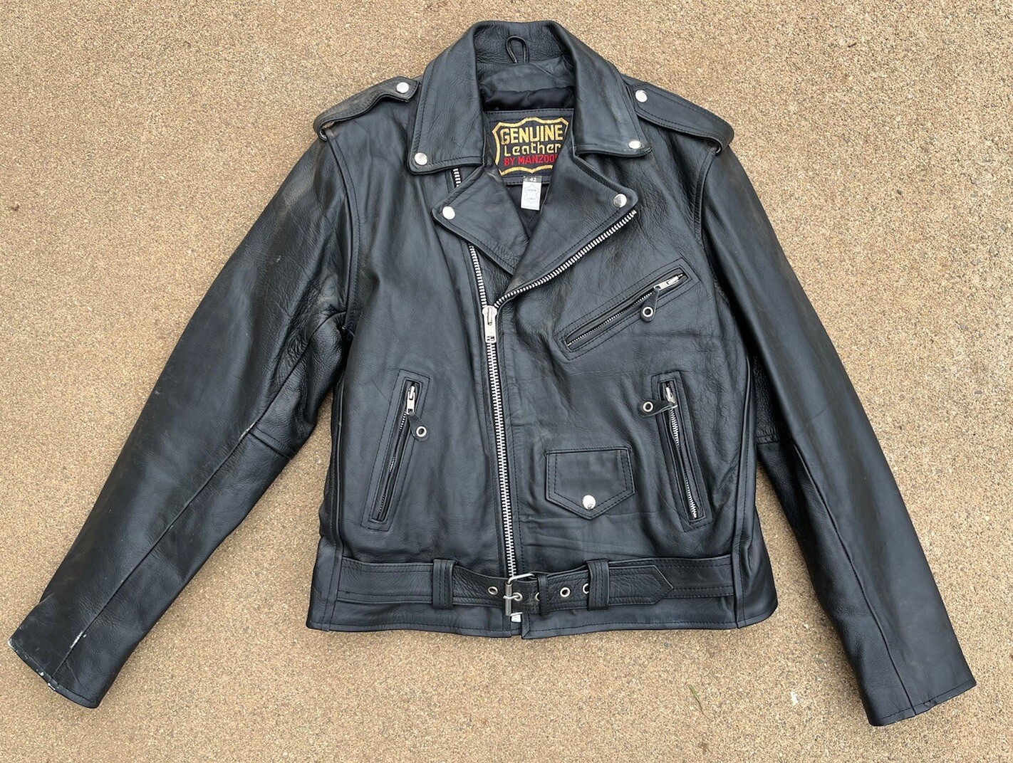 GENUINE LEATHER BY MANZOOR Cowhide Leather Classic Motorcycle Men's