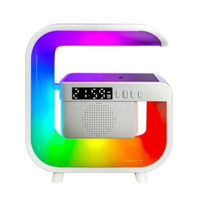 Multifunction Wireless Charger Stand Bluetooth 5.0 Speaker FM TF RGB Night Light