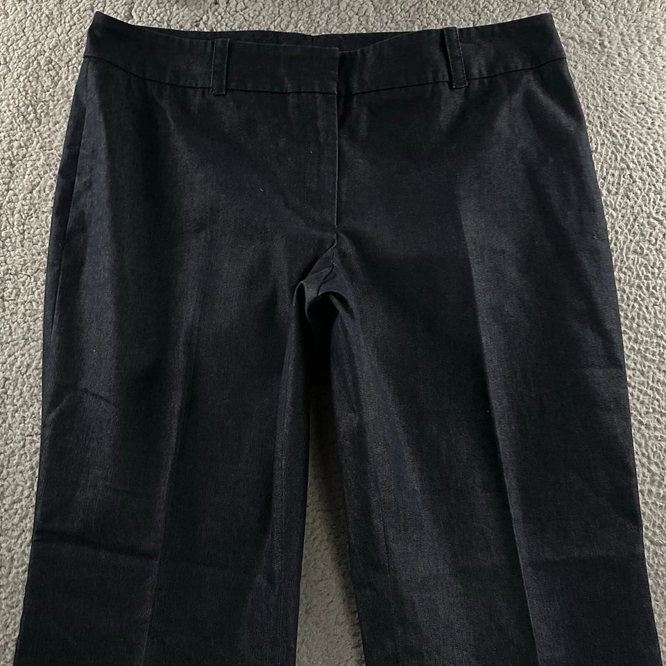 Calça Classiques Entier Feminina Azul Tamanho 14 Carreira Escritório Trabalho Mistura de Algodão - Imagem 2 de 4