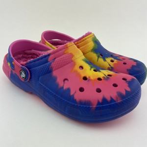 tie dye fleece crocs