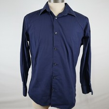 Banana Republic Shirt Mens Large 16-16.5 34/35 Tailored Button Blue Long Sleeve