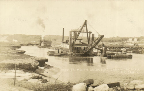 PC CPA US, MASSACHUSETTS, SAGAMORE, DREDGES, REAL PHOTO POSTCARD (b5512) - Picture 1 of 2