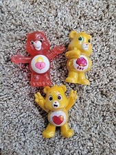 Lot of 3 CARE BEARS 2 inch Cake Toppers Figures Secret Glitter Tenderheart Grump