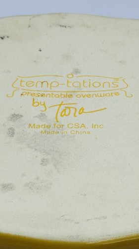Temptation Country Lace By Tara Bakeware Mustard Yellow Stoneware Ovenware Dish - Picture 2 of 12