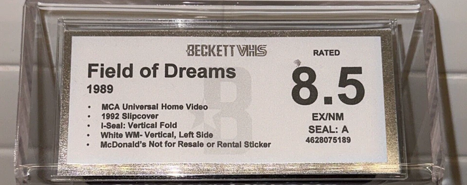 Field of Dreams VHS Beckett Graded 8.5 / Seal A VHSDNA McDonalds Promotion Promo - Image 2 of 3