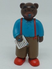 FIGURINE PVC PLASTIQUE PETIT OURS BRUN PAPA JOURNAL