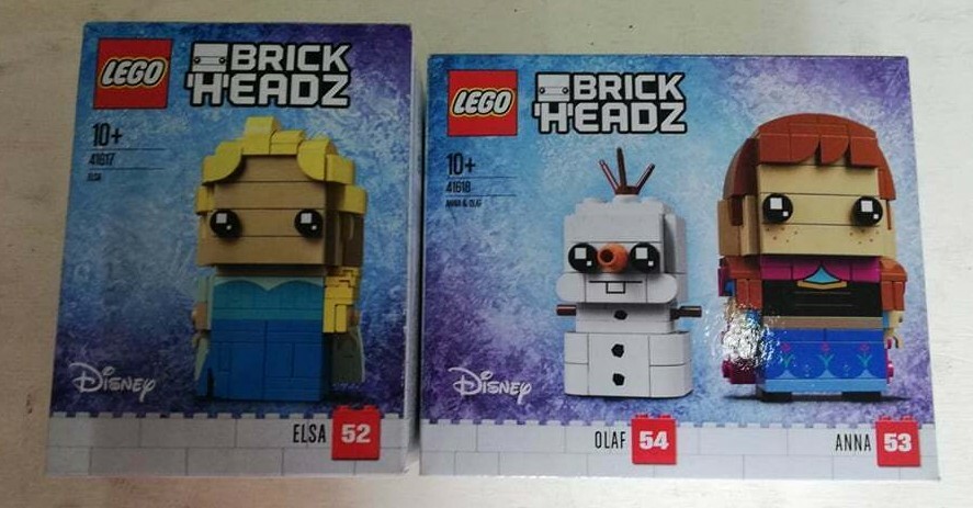 LEGO 41617 BRICK HEADZ DISNEY ELSA 52 + 41618 ANNA & OLAF 53/54