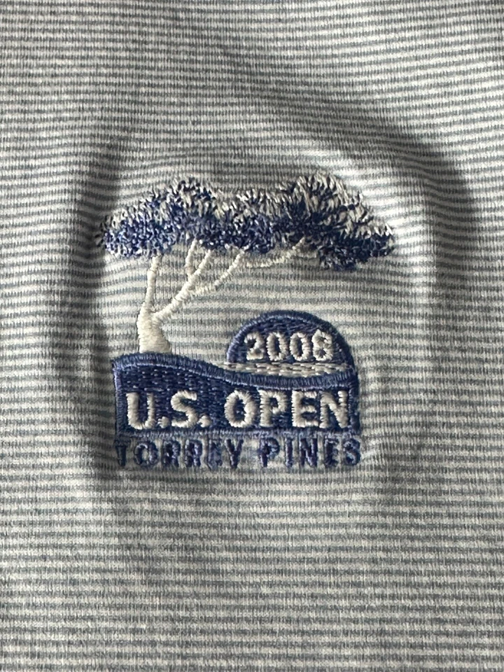 Polo de golf Carnoustie para hombre grande 2008 US Open Torrey Pines logotipo azul Foto 3 de 4