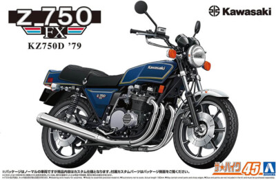 1979 Kawasaki Z750 FX KZ750D Bike Motorrad 1:12 Model Kit Bausatz Aoshima 065204