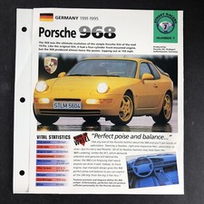 Porsche 968 Information Brochure Street Racers Group 7 7 1991-1995 Porsche 968 Information Brochure Street Racers Group 7 7 1991-1995
