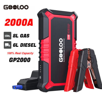 GOOLOO GP2000 Starthilfe Powerbank für Pkw, 2000A Supersafe Auto Starthilfe 12V