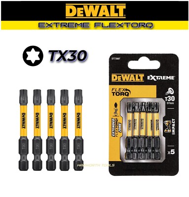 DeWalt FlexTorq Schraubendreher Bit Set x5 Extreme Impact Torsion Torx T30 Bits 50 mm