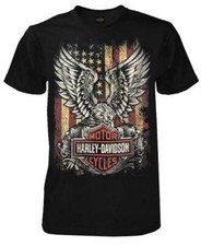 Harley-Davidson Men's Custom Freedom Short Sleeve Crew Neck Tee - Black