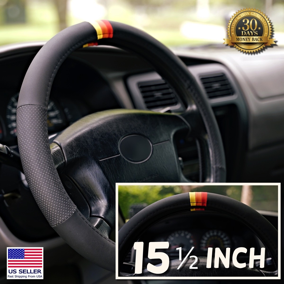 XHRING Steering Wheel Cover For Toyota Tacoma, 4Runner, Tundra, Sequoia (2010-2025) – Anti-Slip & Comfort Grip