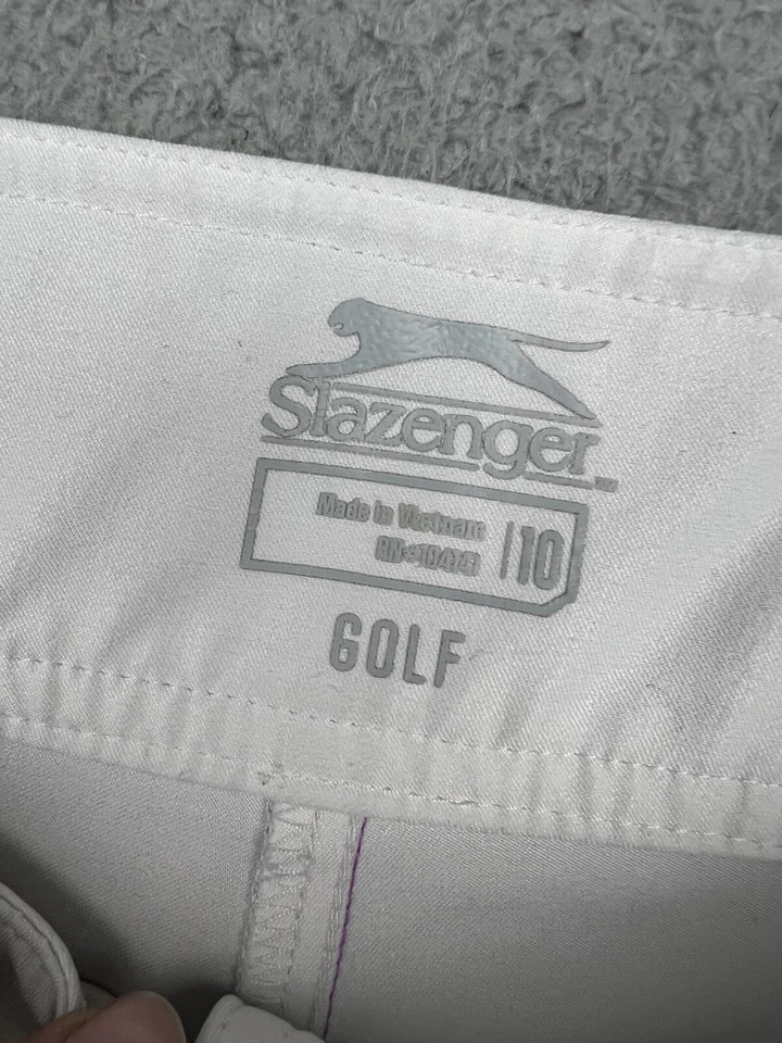 Pantalones Cortos de Golf Slazenger Para Mujer 10 Hombre Púrpura Blanco Elastizados Bolsillos Hombre Foto 3 de 4