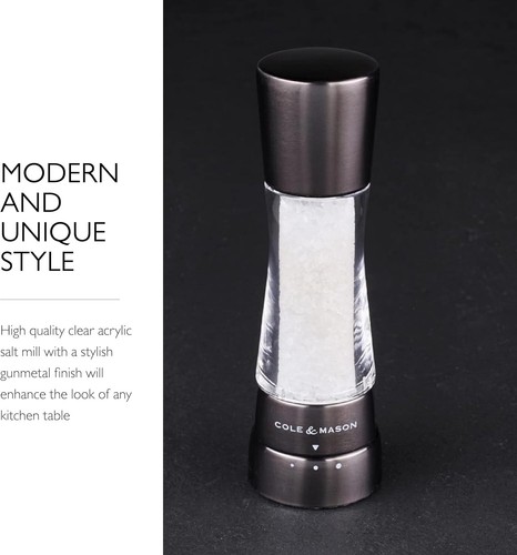 Manual Salt Grinder with Elegant Gunmetal Finish - Freshness & Flavor Mastered - Picture 8 of 10