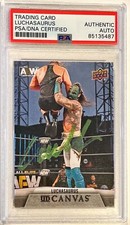 2021 Upper Deck Luchasaurus WWE AEW Wrestling Signed Auto Card #C-20 PSA DNA
