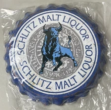 Schlitz Malt Liquor Beer Bottle Cap Tin Metal Wall Sign 16" Diameter Man Cave
