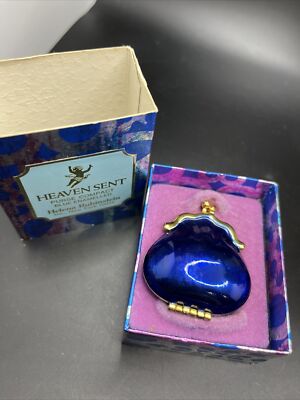 VINTAGE HELENA RUBINSTEIN HEAVEN SENT SOLID PERFUME JEWELRY ENAMEL PURSE 