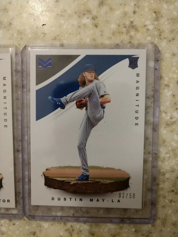 Dustin May 2020 Panini Chronicles Magnitude BLUE RC /50 & Vladimir Guerrero JR - Image 2 of 3