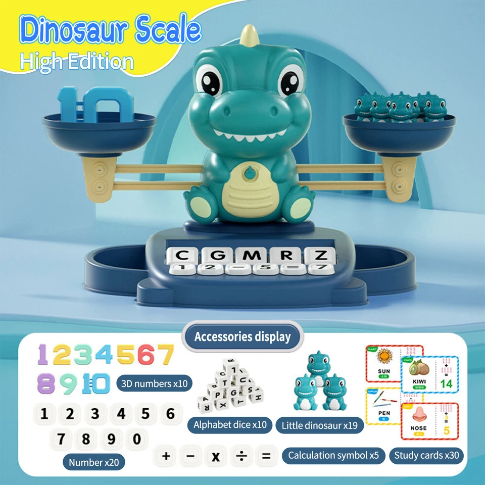 Dinosaurio Kindergarten Preescolar Matemáticas Contar Juguetes a Juego Actividades de Aprendizaje Foto 2 de 4