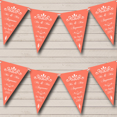 Shabby Chic Vintage Wood Red Personalised Wedding Bunting