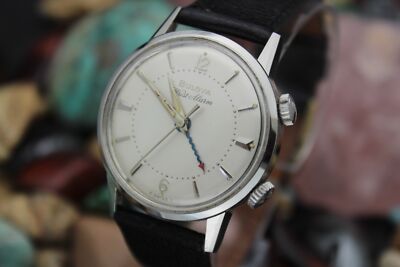 1969 BULOVA Wrist Alarm 11 AERC Stainless Steel Men's Dress Watch