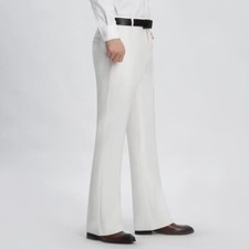 Mens Retro 60s Bell Bottom Stretchy Formal Pants Bootcut Flared Trousers Office