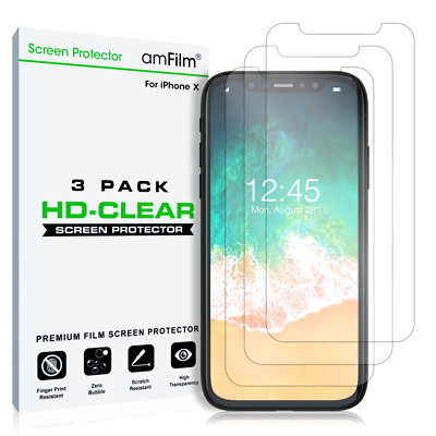 iPhone 11 Pro / XS / X amFilm Premium HD Clear Screen Protector Film (3 Pack)