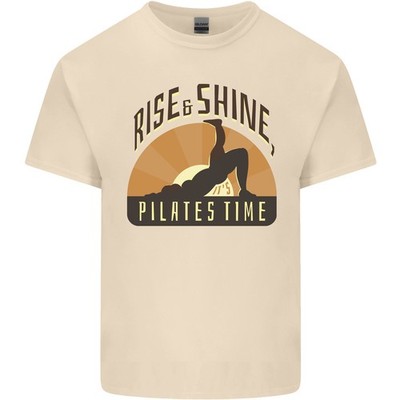 Yoga Rise And Shine Pilates Time Lustig Herren Leichte Baumwolle T-Shirt