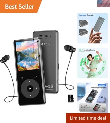 Portable 64GB Bluetooth Music Player with Touch Controls & High-Quality Sound