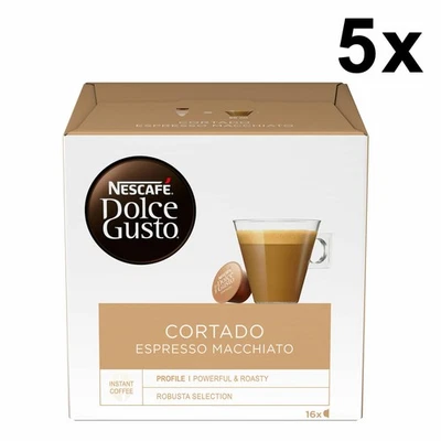 Nescafé Dolce Gusto Cortado Espresso Macchiato, Lot de 5, 5 x 16 Capsules - Photo 1/4