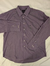 Van Heusen XXL Classic Fit Dress Shirt Purple Stripe Long Sleeve Button Down NWT