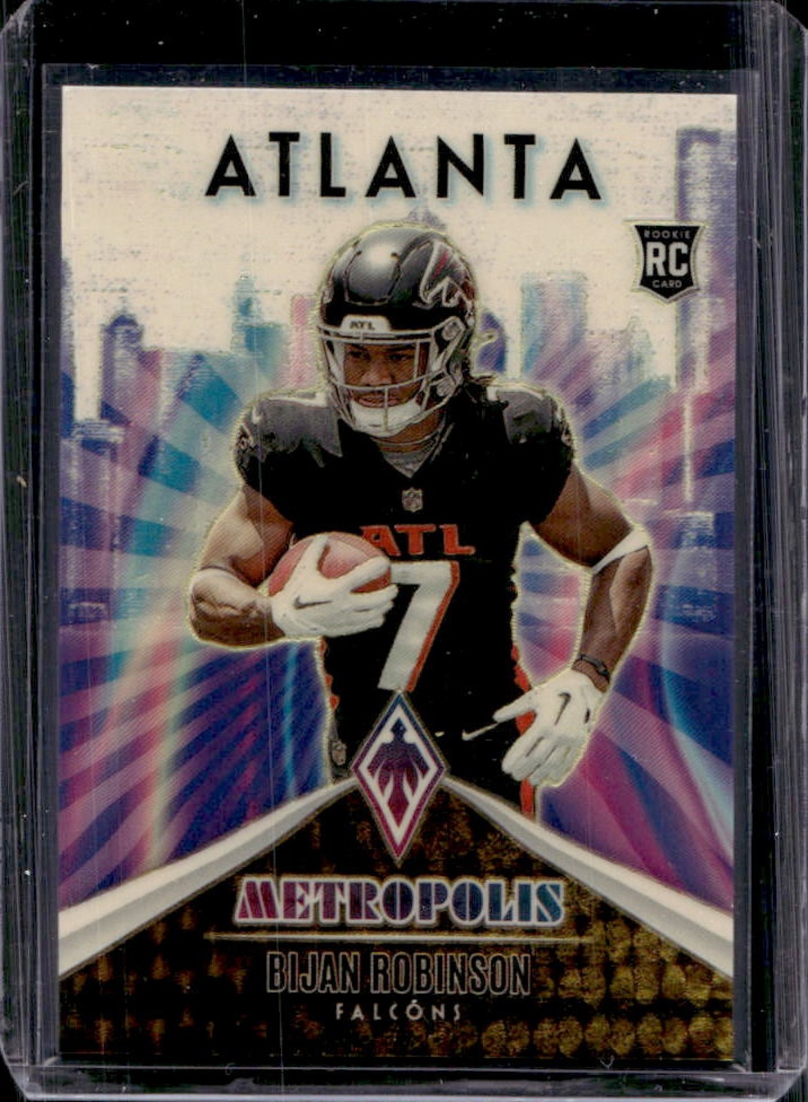 2023 Panini Phoenix Bijan Robinson Metropolis RC Rookie #MT-8 Falcons