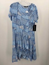 Pre-Owned Tango Mango Blue Size Medium Short Short Sleeve Dress