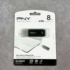 PNY Classic Attache 8GB USB 2.0 Flash Drive Black P-FD8GBCLCAP-GE New