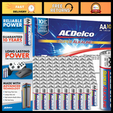 100-Count AA Super Alkaline Batteries, Maximum Power, 10-Year Shelf Life, Reclos