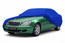 Ganzgarage Indoor Stretch Cover Carcover f&uuml;r Mercedes-Benz S-Klasse W220 blau