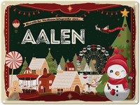Blechschild 30X40 Cm WeihnachtsgrüßE Aus Aalen Weihnachten Deko Geschenk Metall