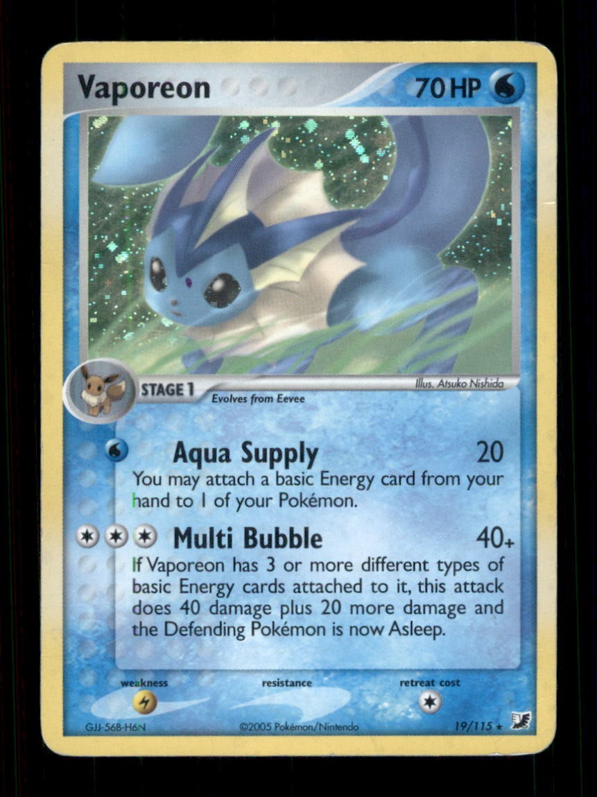 Vaporeon Holo Rare Holo Unseen Forces 19/115 HP