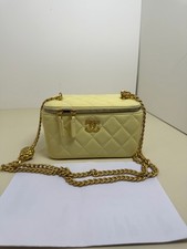 Chanel Vanity Case Lambskin Chain Crossbody Shoulder Bag Yellow [Duties Paid]