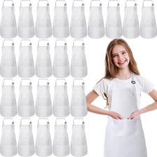 Handepo 25 Pcs Children Artists Aprons Adjustable Chef Apron Kids Painting Ap...