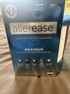 AllerEase Maximum Queen Zippered Mattress Protector - Bedbug & Allergy