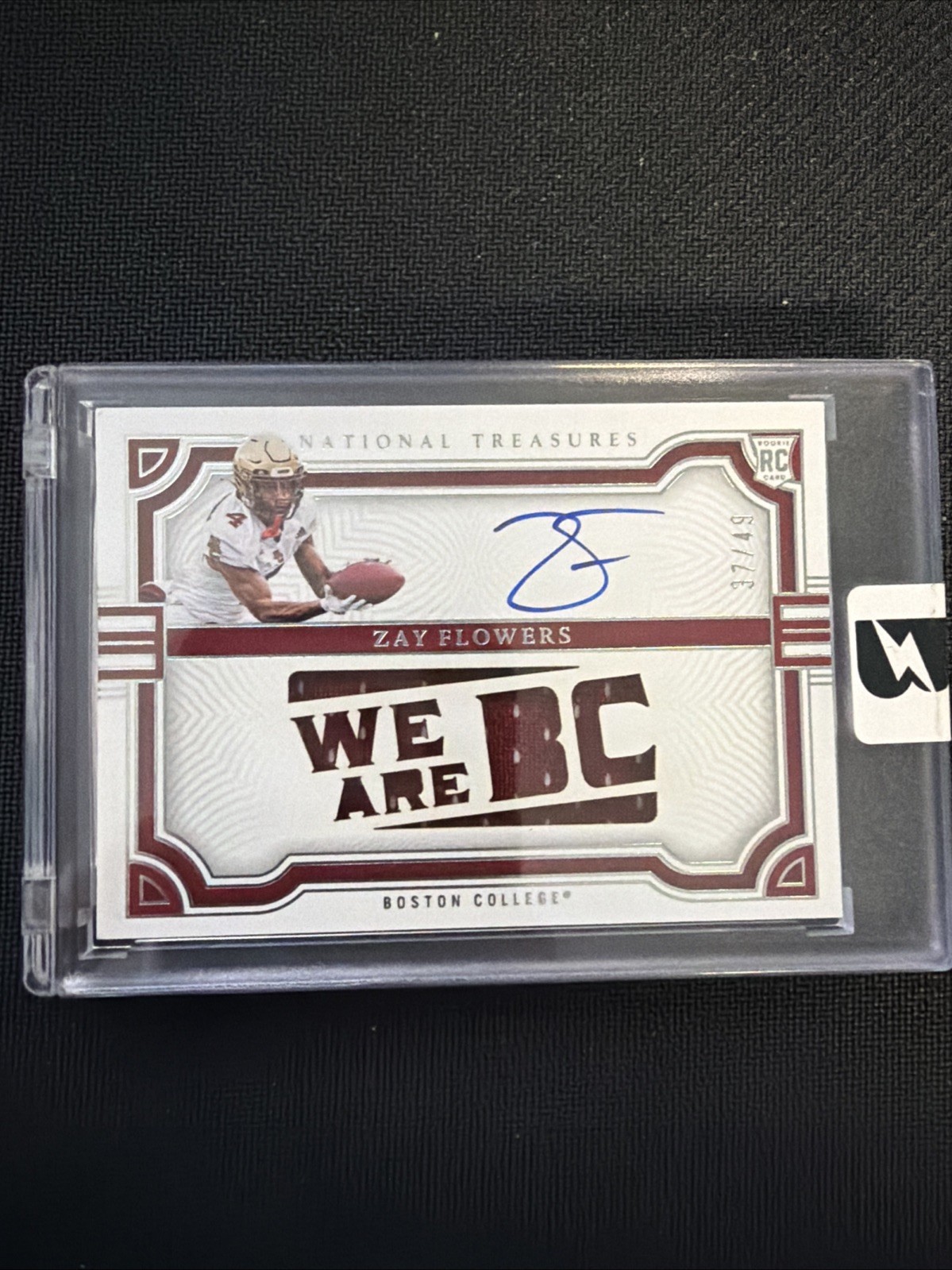 Zay Flowers Panini National Treasures Collegiate Team Slogan Signatures Die-Cut #TSSZF Base