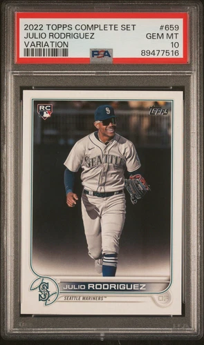 2022 Topps Complete Set Julio Rodriguez Variation Rookie #659 PSA 10