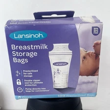 Lansinoh Breastmilk Storage Bags (100 Pack) 6 Oz. Unopened.